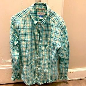 Blue and white Columbia Sport button up